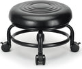 Low Height Rolling Stool Low Roller Stool PU Leather Comfortable Chair by LWADALN