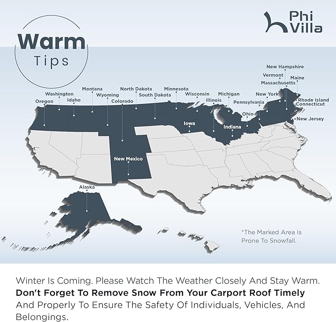 PHI VILLA 10 x 20 ft Carport Metal Carports - Image 7