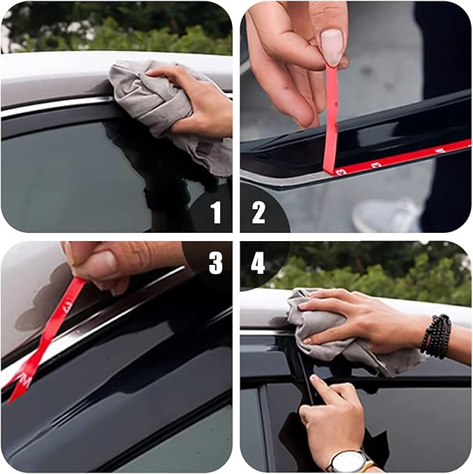 4PCS Rain Guards Fit for 2013-2018 Toyota RAV4 LE XLE SE, Tape-on Outside Mount - Image 8