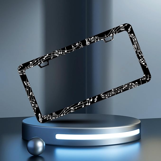 Music Notes License Plate Frame Sheet Music License Plate Frames Personalise - Image 2