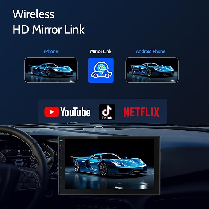 7 Inch Double Din carplay Screen, - Image 6