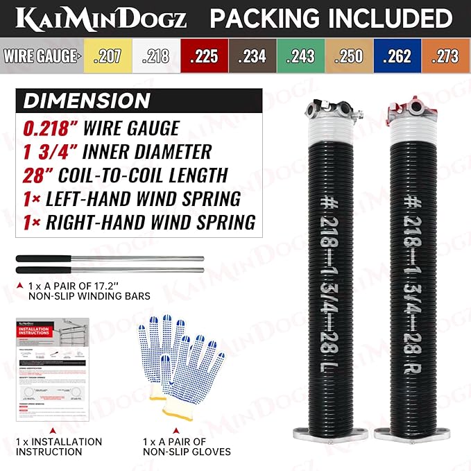 Pair of 1.75" Garage Door Torsion Springs Set - Image 2