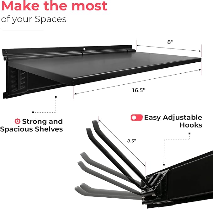 Heavy-Duty Garage Wall Storage System | Wall Mounted Tool Organizer Rack - Image 4