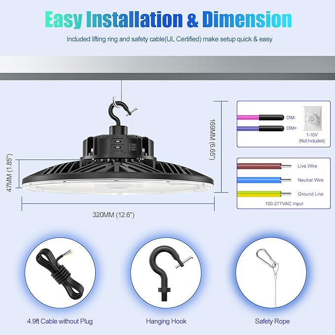 UFO LED Low Bay Light 4000K 80W 100W 150W 21, 000Lumen 3000K Highbay UFO Lights - Image 5