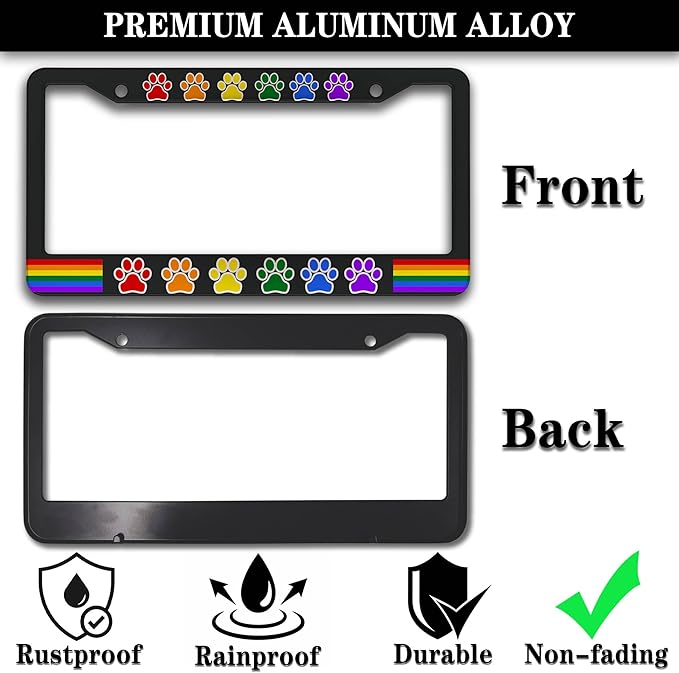 License Plate Frames for Women Multicolor License Plate Holder for Men Gay - Image 3