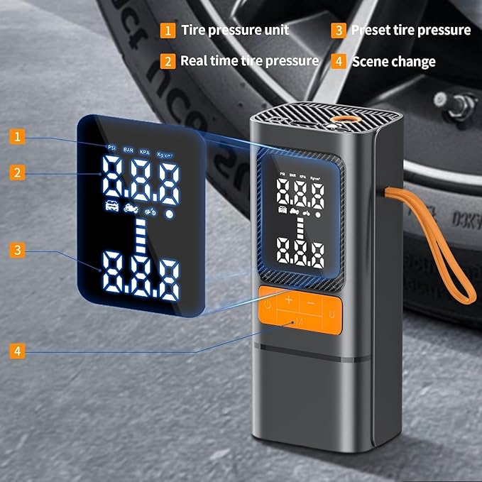 Tire Inflator, 150PSI Portable Air Compressor - Image 2