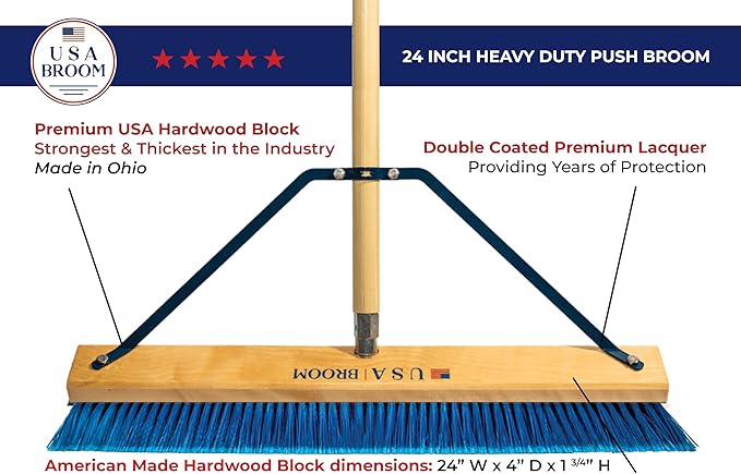 24" Everyday Sweep Indoor/Outdoor Push Broom - Image 4
