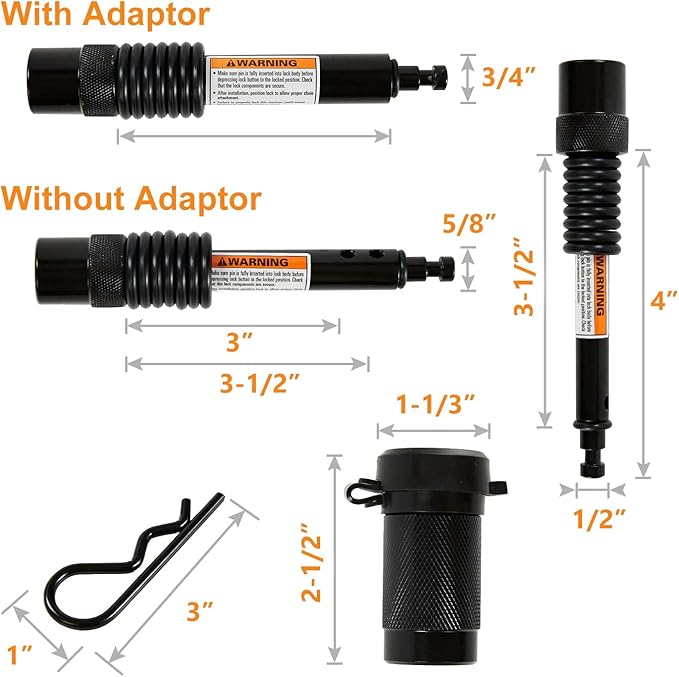 Trailer Hitch Lock Set, Solid Locking Hitch Pin - Image 3