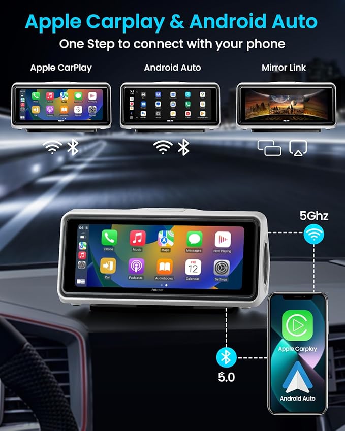 Portable Apple Carplay Screen for Car, Touch Screen - Image 2