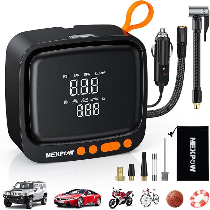 Tire Inflator Portable Air Compressor, NEXPOW 150PSI 12V DC Air Pump by NEXPOW