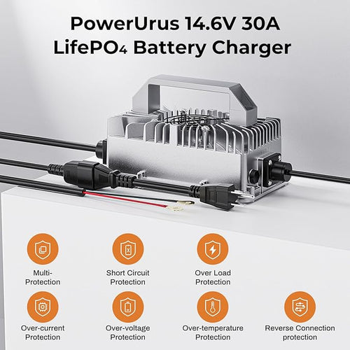 12V 30A LiFePO4 Battery Charger, PowerUrus 12V Lithium LiFePO4 Battery Charger - Image 2