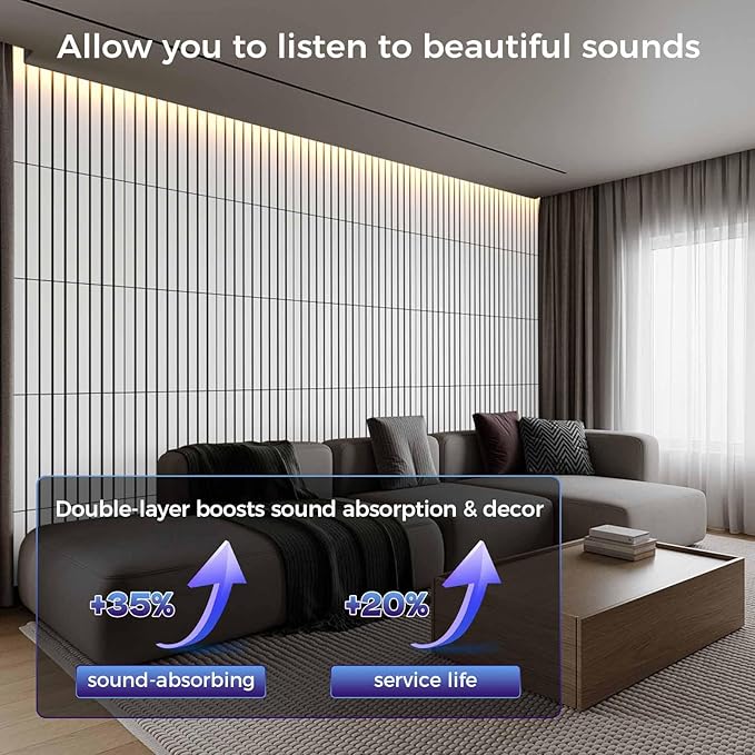 8 Pack 2-Layer Large Soundproof Wall Panels, 15.7 x 15.7 x 0.43 in Sound Proof - Image 3