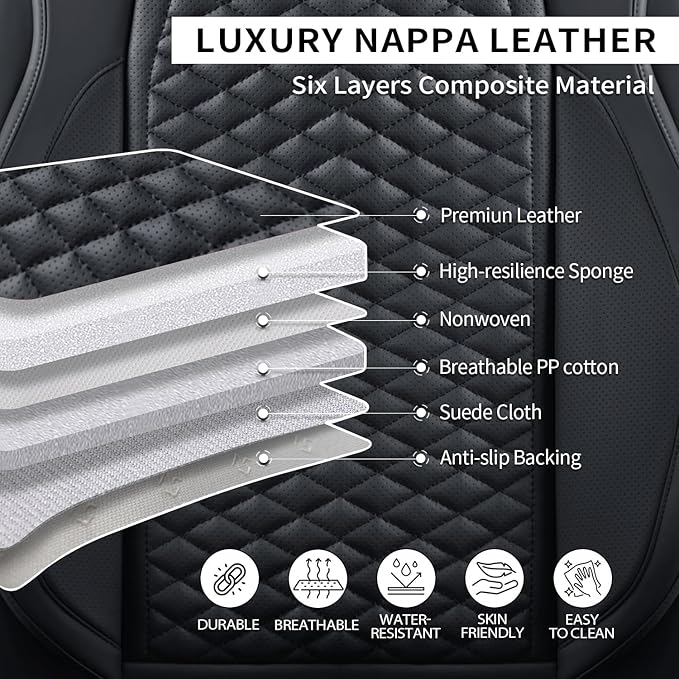 Car Seat Covers Full Set Leather Seat Covers Automotive Seat Covers Universal - Image 5