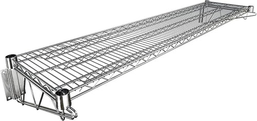 14" x 60" Chrome Wire Wall Mount Shelf by Krollen+Industrial