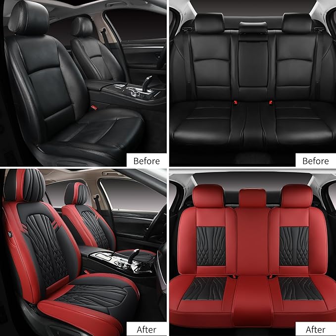 Leather Car Seat Covers, Car Seat Protector Waterproof, Seat Covers Full Set - Image 4