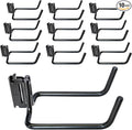 10 Pack E Track Double J Hooks, Heavy Duty Black Large Steel Shovel/Tool Hanger by MorScan