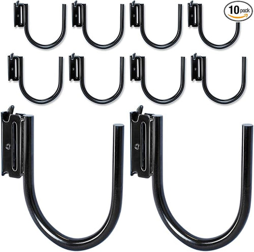10-Pack 4" E Track J Hooks, Heavy Duty Black Steel Hanger 1, 400lbs Break by MorScan