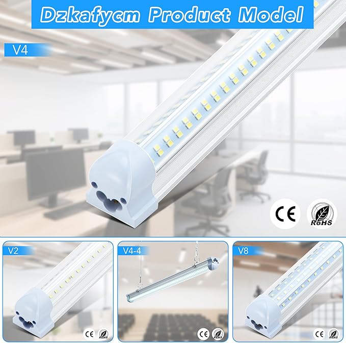 T8 LED Shop Lights, 4 Pack Garage Light 4FT 60W 9600LM 6000K, Work Lights - Image 7