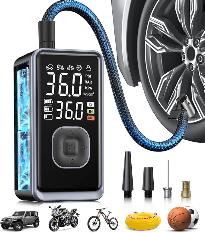 Tire Inflator Portable Air Compressor, 150PSI Cordless Mini Air Pump by Unknown