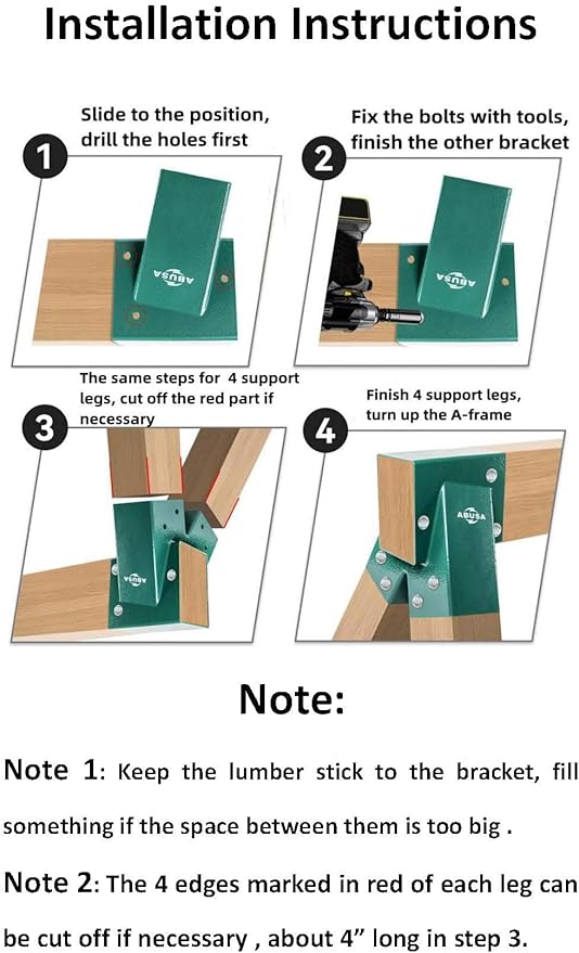 Heavy Duty Swing Sets Brackets Including 2 Black A-Frame Swing Set Brackets and - Image 4