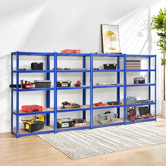 ERGOMASTER 5 Tier Utility Shelves Rack Garage Heavy Duty Steel Metal Shelving - Image 2