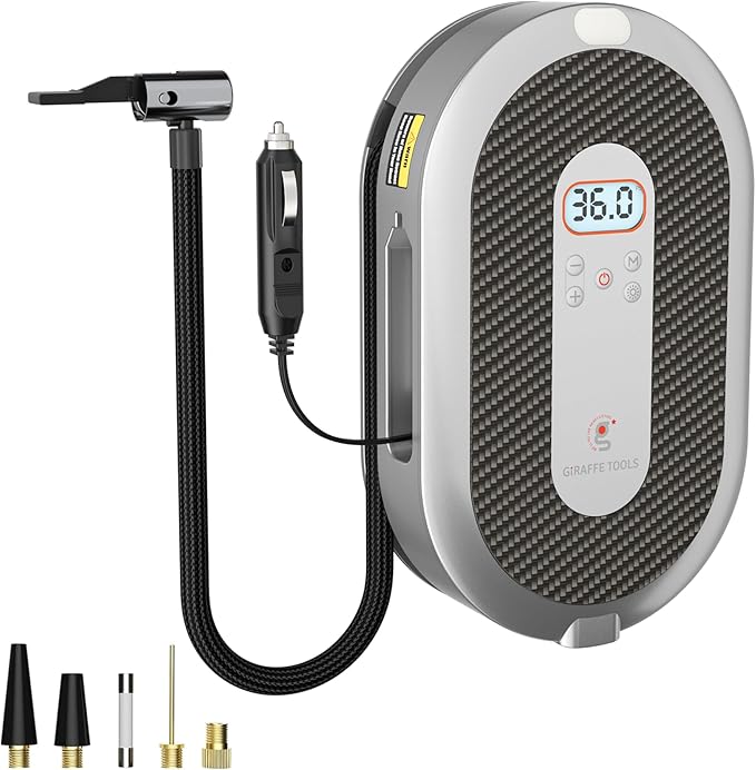 Giraffe Tools Tire Inflator Portable Air Compressor, 150 PSI 12V Car Air Pump by GiraffeTools