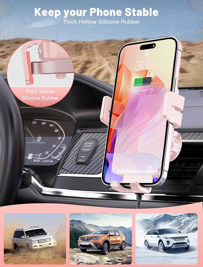 MOKPR Wireless Car Charger, Auto-Clamping Car Mount 15W/10W/7.5W Fast Charging - Image 6