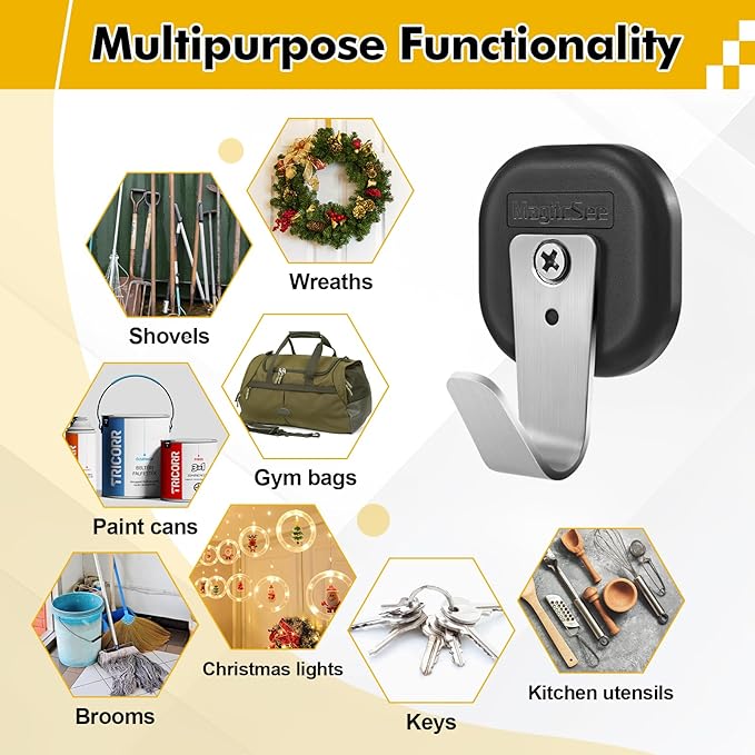 Upgraded Heavy Duty Magnetic Hook, Powerful Magnet Versalite Indoor and Outdoor - Image 4