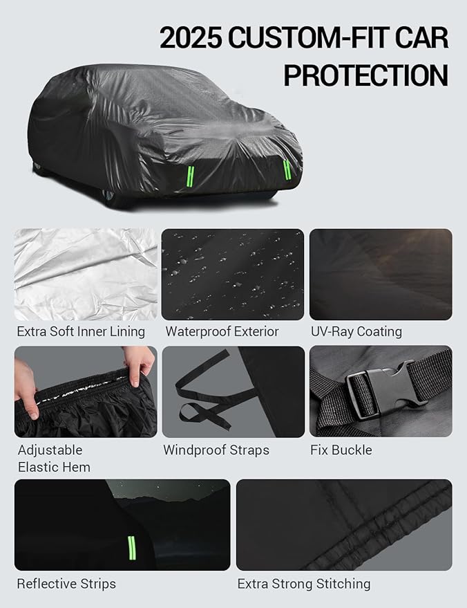 Proadsy Car Cover Custom Fit for Dodge Challenger 2008-2025, Windproof - Image 8