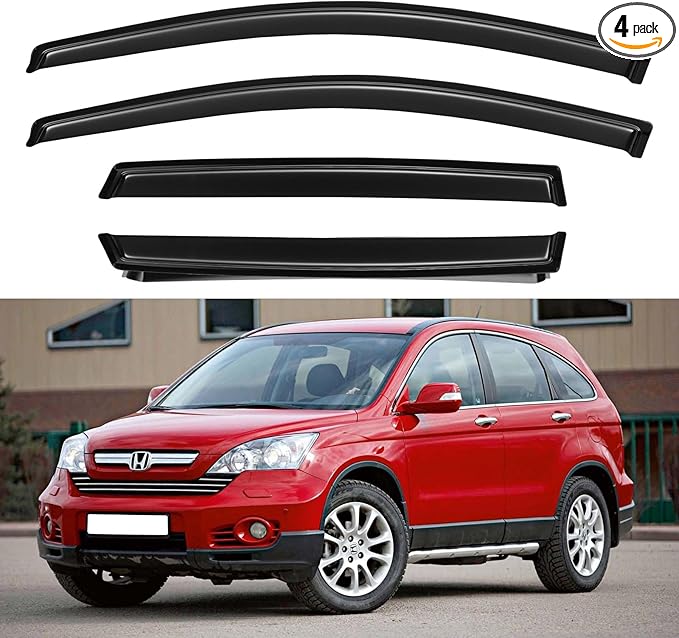 Window Visors Rain Guards for 2007 2008 2009 2010 2011 Honda CRV, Out-Channel by YQAUTEC
