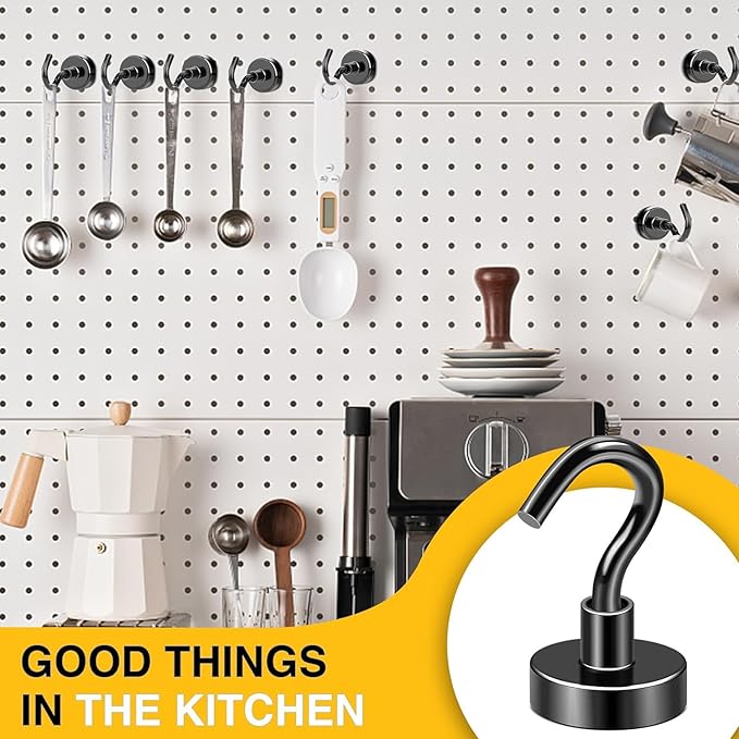 DIYMAG Black Magnetic Hooks, 118 LB Heavy Duty Strong Magnets - Image 7