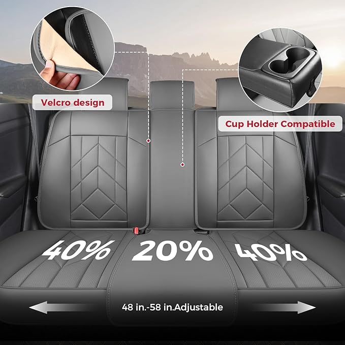 Grey Car Seat Covers Full Set - Image 5