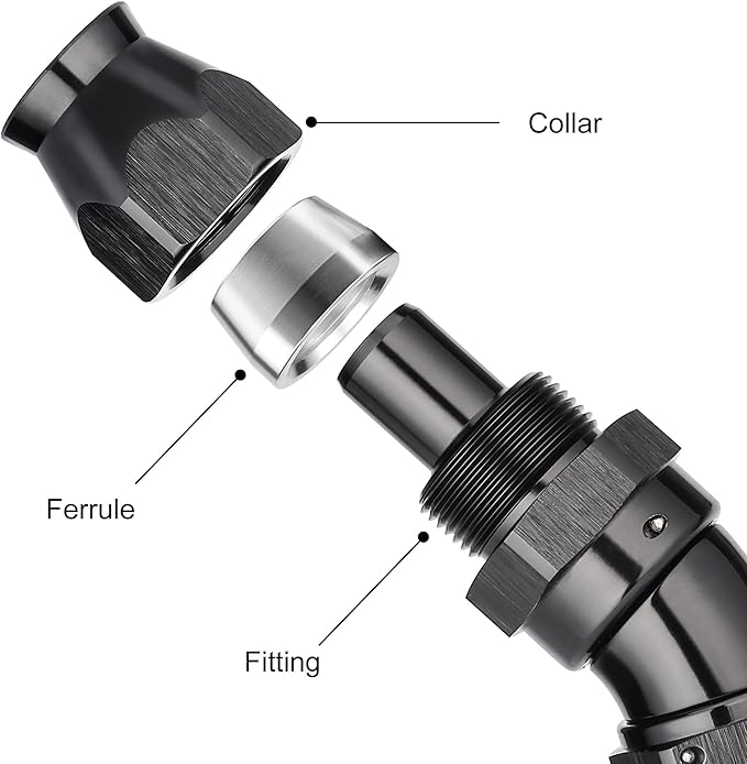 EVIL ENERGY 12AN 30 Degree PTFE One Piece Full Flow End Hose Fitting Aluminum - Image 2