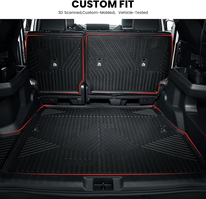 LASFIT Trunk&Seatback Mats for Toyota 4Runner 2013-2024, All Weather TPE Custom - Image 2