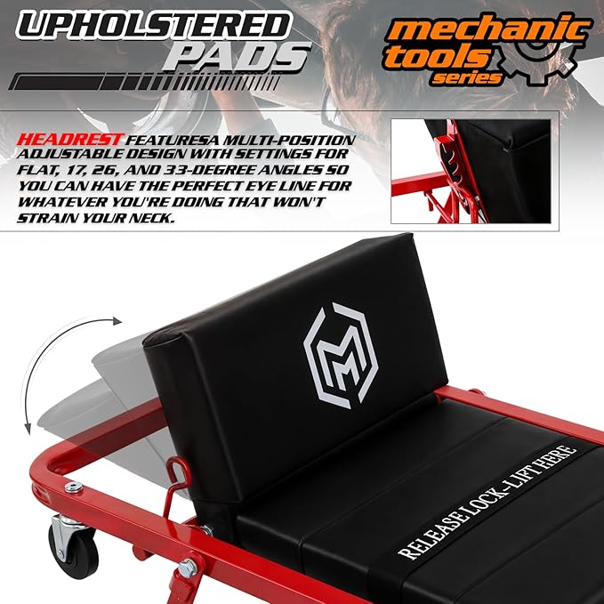 M-AUTO Heavy-Duty Convertible Mechanic Creeper, Z-Creeper 2-in-1 Creeper and - Image 8