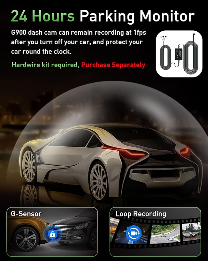 Dash Cam Front and Rear, 4K+1080P WiFi Dual Dash Camera - Image 6