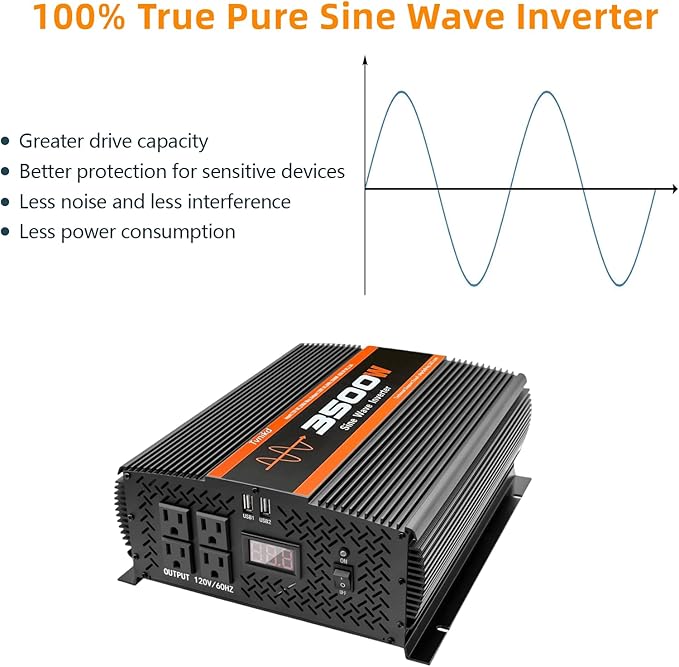 3500W Pure sine Wave Inverter 3500 watt Inverter 12 Volt Inverter RV Inverter - Image 4