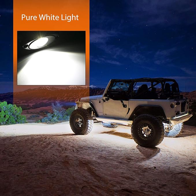Nilight LED Rock Light 4PCS Underglow Wheel Well Pods Waterproof Exterior - Image 7