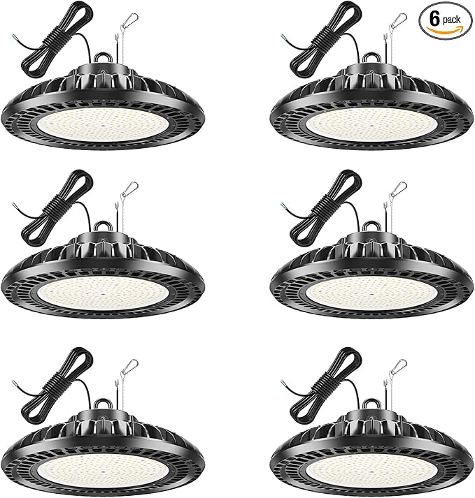 6 Pack 500W LED High Bay Light 72, 500LM DLC ETL Listed Industrial Grade UFO by YELLORE-Professionalledlightsmanufacturerspecializingincommercialandindustriallighting
