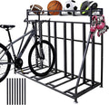 4 Bike Stand Rack with Storage – Bike Rack Floor Stand- Garage Organizer by SANHESHUN