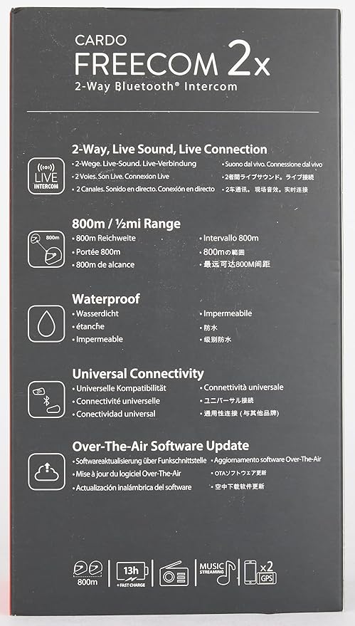 Cardo Systems FREECOM 2X Motorcycle 2-Way Helmet Bluetooth Communication System - Image 13