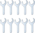 HARFINGTON 10pcs Small Wrench Open End Wrench 26x100x2.8mm Metric U-Shaped by HARFINGTON