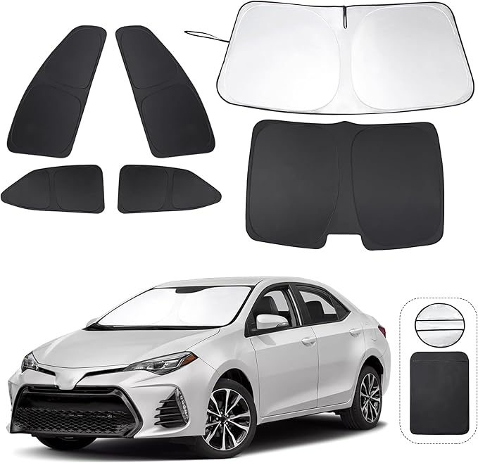 TINGLU Window Shades for Toyota Corolla 2014-2019 Accessories Car Side Full by TINGLU