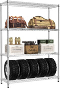 IZEUK 1400 LBS Garage Chrome Shelving Wide Storage Shelves 4 Tier Adjustable by Unknown