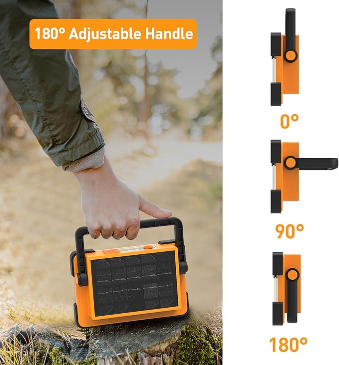 120W Solar Rechargeable Work Light, 144 LED 10000LM Led Work Light - Image 6
