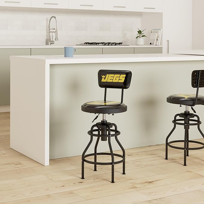 JEGS Hydraulic Shop Stool with Backrest - Image 2