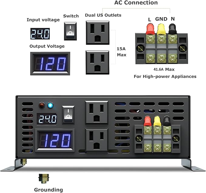 WZRELB 5000W 24V High Efficiency Solar Power Off Grid DC Voltage Converter Pure - Image 3