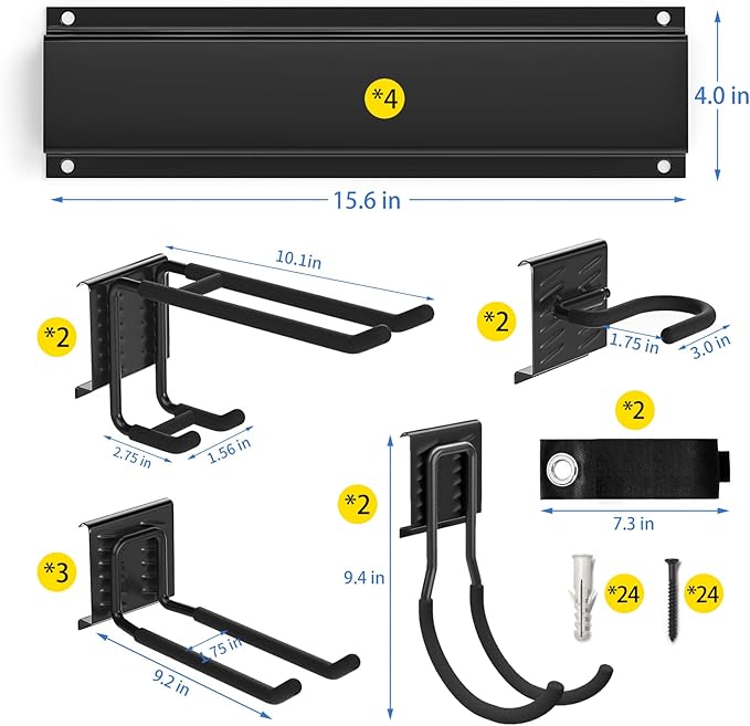 Wall Mount Tool Storage Rack, Garage Tool Organizer Wall Mounted Storage System - Image 6