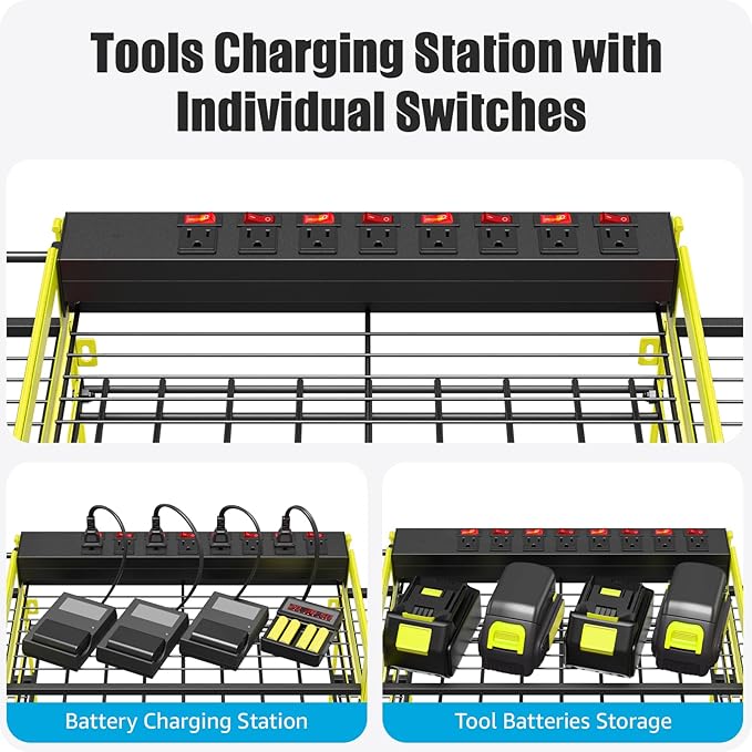 CCCEI Green Power Tool Organizer Wall Mount, Large Tools and Battery Storage - Image 2
