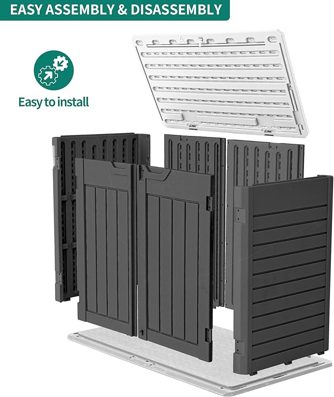 YITAHOME Outdoor Resin Storage Sheds, 39 in Height Lockable Waterproof - Image 6